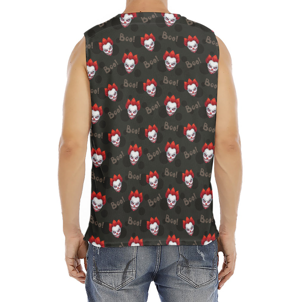 Evil Scary Clown Pattern Print Men's Fitness Tank Top