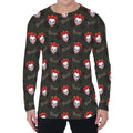 Evil Scary Clown Pattern Print Men's Long Sleeve T-Shirt