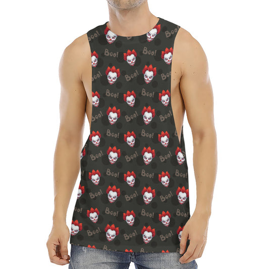 Evil Scary Clown Pattern Print Men's Muscle Tank Top