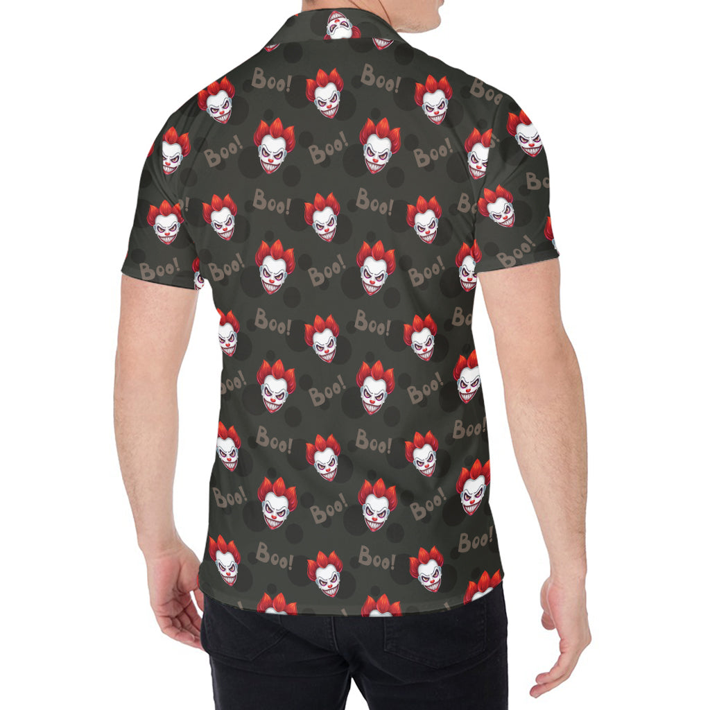 Evil Scary Clown Pattern Print Men's Shirt