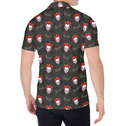 Evil Scary Clown Pattern Print Men's Shirt