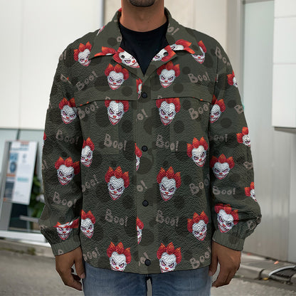 Evil Scary Clown Pattern Print Men's Shirt Jacket