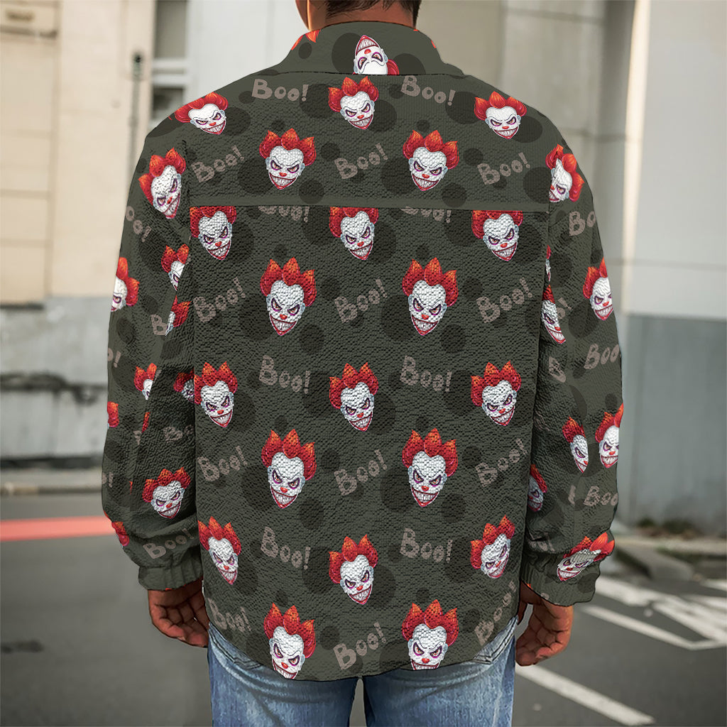 Evil Scary Clown Pattern Print Men's Shirt Jacket