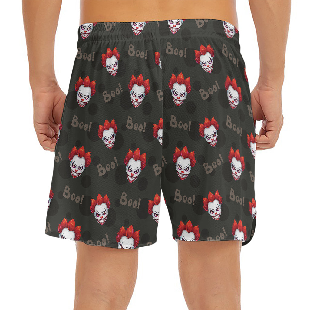 Evil Scary Clown Pattern Print Men's Split Running Shorts