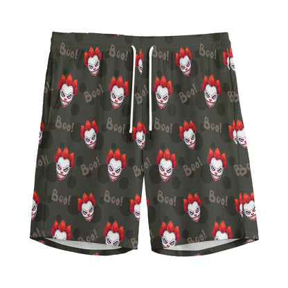 Evil Scary Clown Pattern Print Men's Sports Shorts