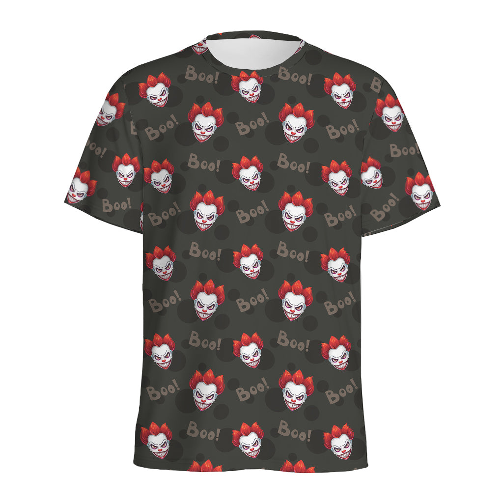 Evil Scary Clown Pattern Print Men's Sports T-Shirt