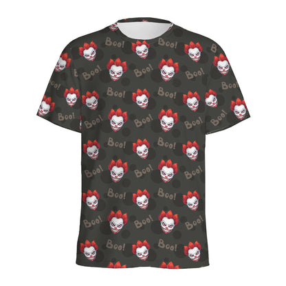 Evil Scary Clown Pattern Print Men's Sports T-Shirt