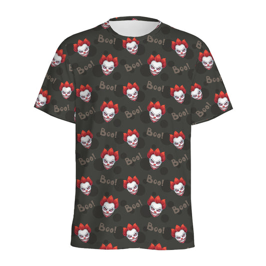 Evil Scary Clown Pattern Print Men's Sports T-Shirt