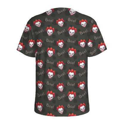 Evil Scary Clown Pattern Print Men's Sports T-Shirt