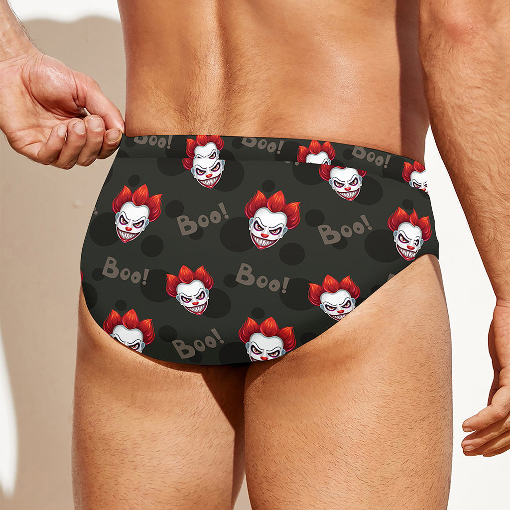Evil Scary Clown Pattern Print Men's Swim Briefs