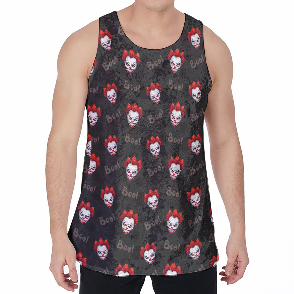 Evil Scary Clown Pattern Print Men's Velvet Tank Top