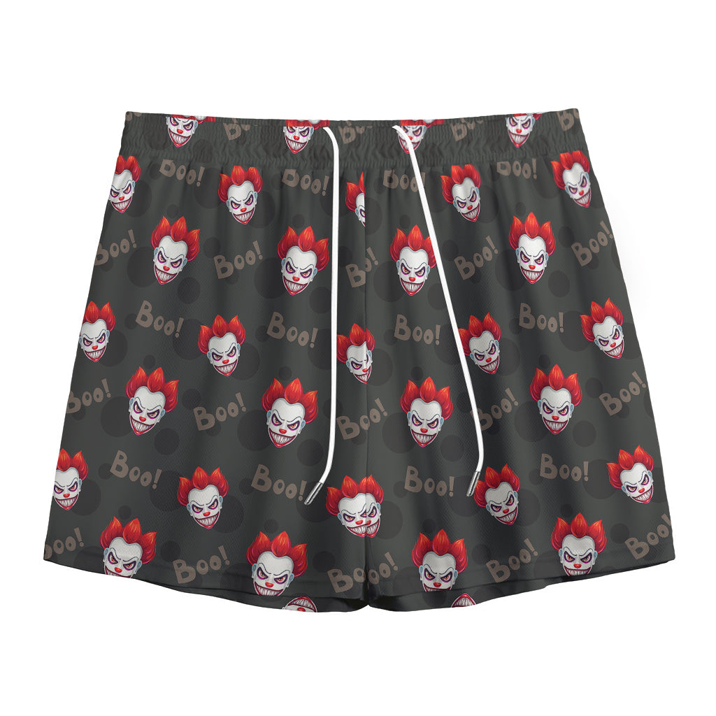Evil Scary Clown Pattern Print Mesh Shorts