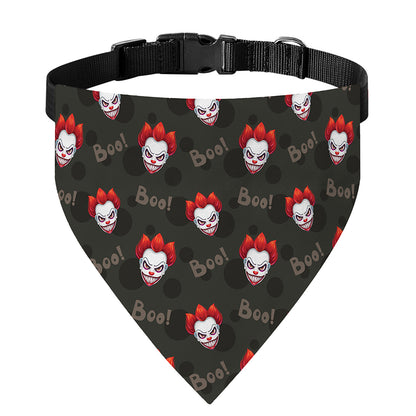 Evil Scary Clown Pattern Print Over The Collar Dog Bandana