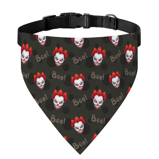 Evil Scary Clown Pattern Print Over The Collar Dog Bandana