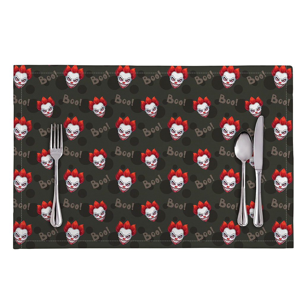Evil Scary Clown Pattern Print Placemat