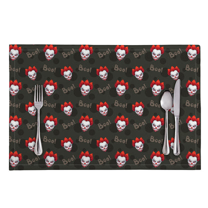Evil Scary Clown Pattern Print Placemat