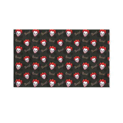 Evil Scary Clown Pattern Print Polyester Flag
