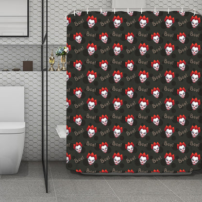 Evil Scary Clown Pattern Print Polyester Shower Curtain