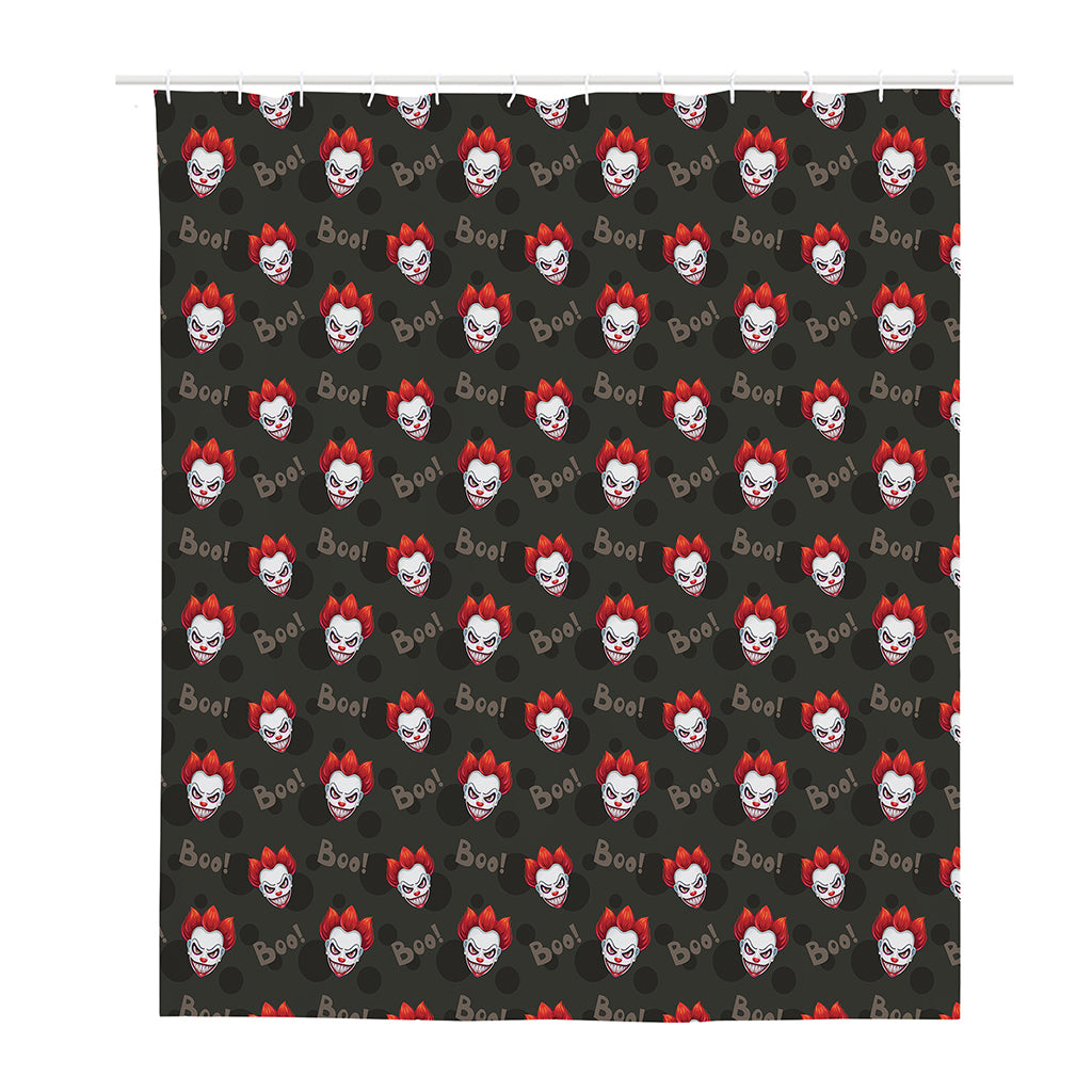 Evil Scary Clown Pattern Print Polyester Shower Curtain