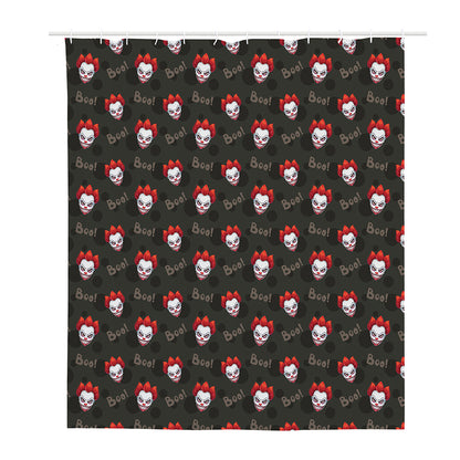 Evil Scary Clown Pattern Print Polyester Shower Curtain
