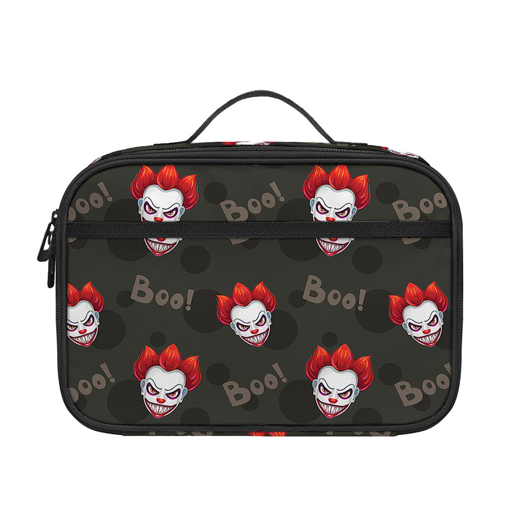 Evil Scary Clown Pattern Print Portable Lunch Bag