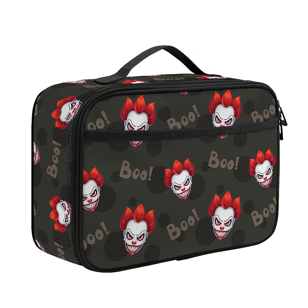 Evil Scary Clown Pattern Print Portable Lunch Bag
