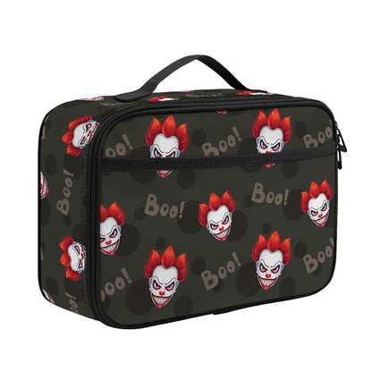Evil Scary Clown Pattern Print Portable Lunch Bag