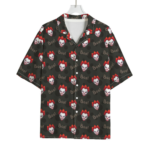 Evil Scary Clown Pattern Print Rayon Hawaiian Shirt