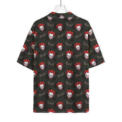 Evil Scary Clown Pattern Print Rayon Hawaiian Shirt