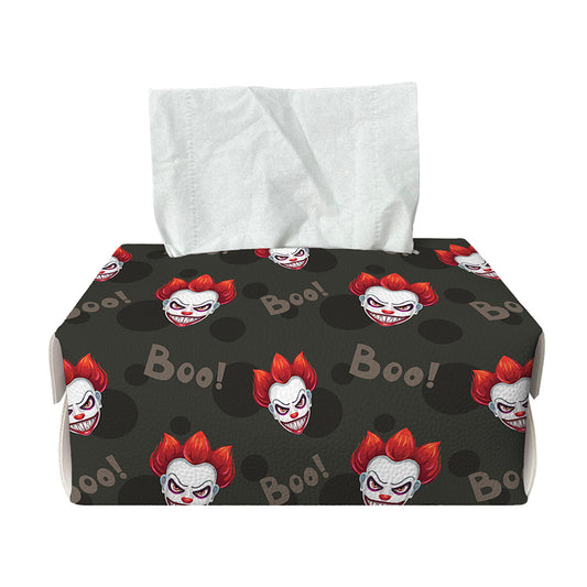 Evil Scary Clown Pattern Print Rectangle Tissue Box Cover