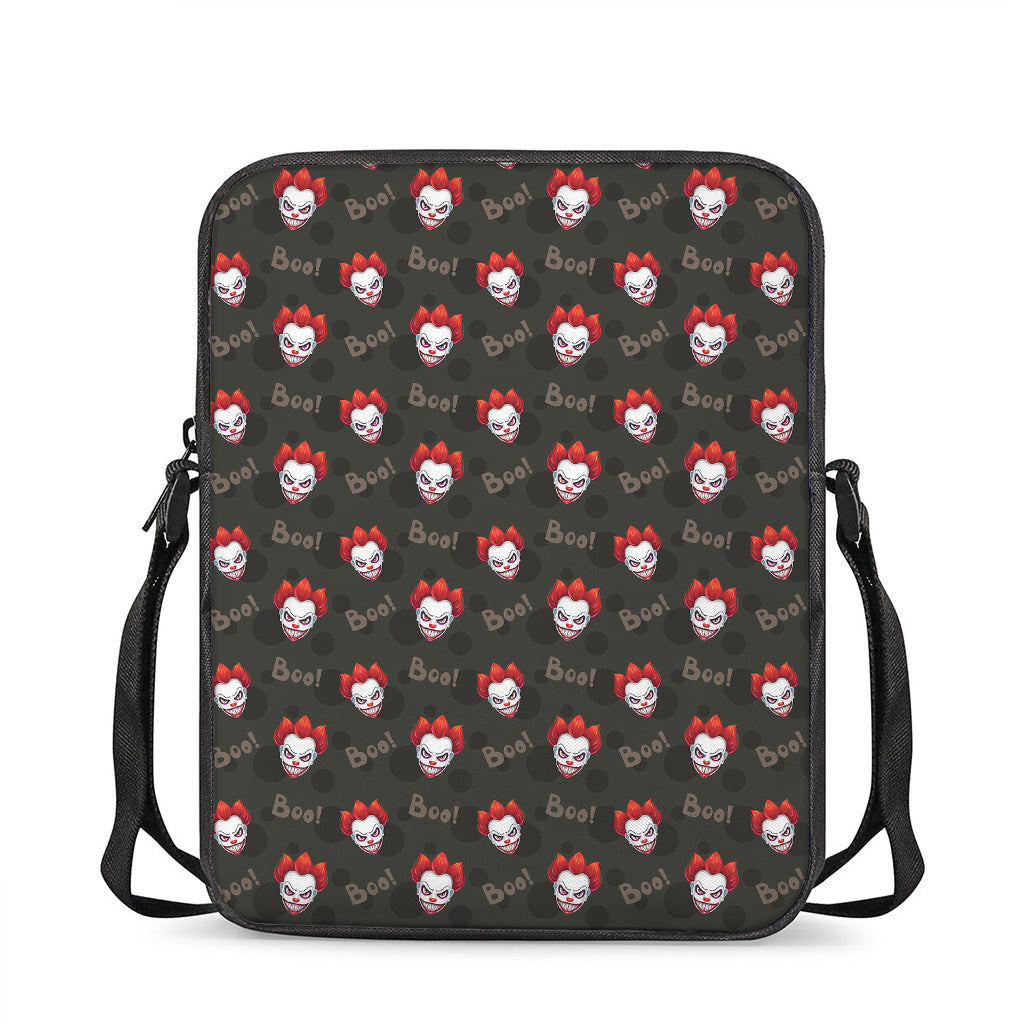 Evil Scary Clown Pattern Print Rectangular Crossbody Bag