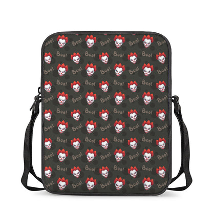 Evil Scary Clown Pattern Print Rectangular Crossbody Bag