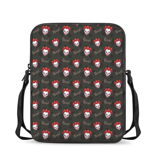 Evil Scary Clown Pattern Print Rectangular Crossbody Bag