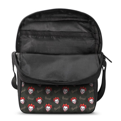 Evil Scary Clown Pattern Print Rectangular Crossbody Bag