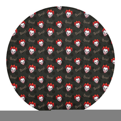 Evil Scary Clown Pattern Print Round Blanket