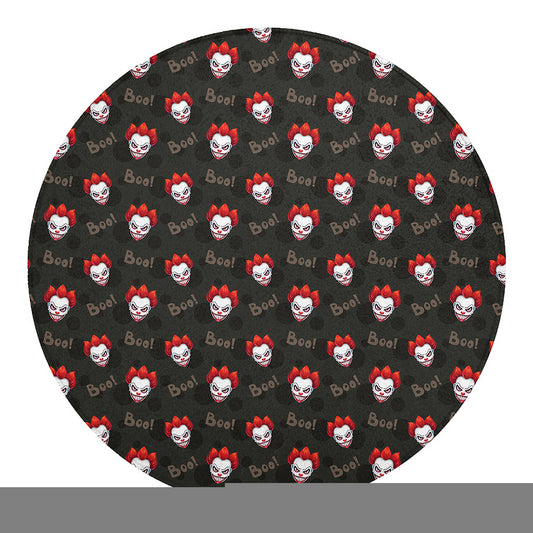 Evil Scary Clown Pattern Print Round Blanket