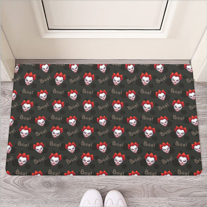 Evil Scary Clown Pattern Print Rubber Doormat
