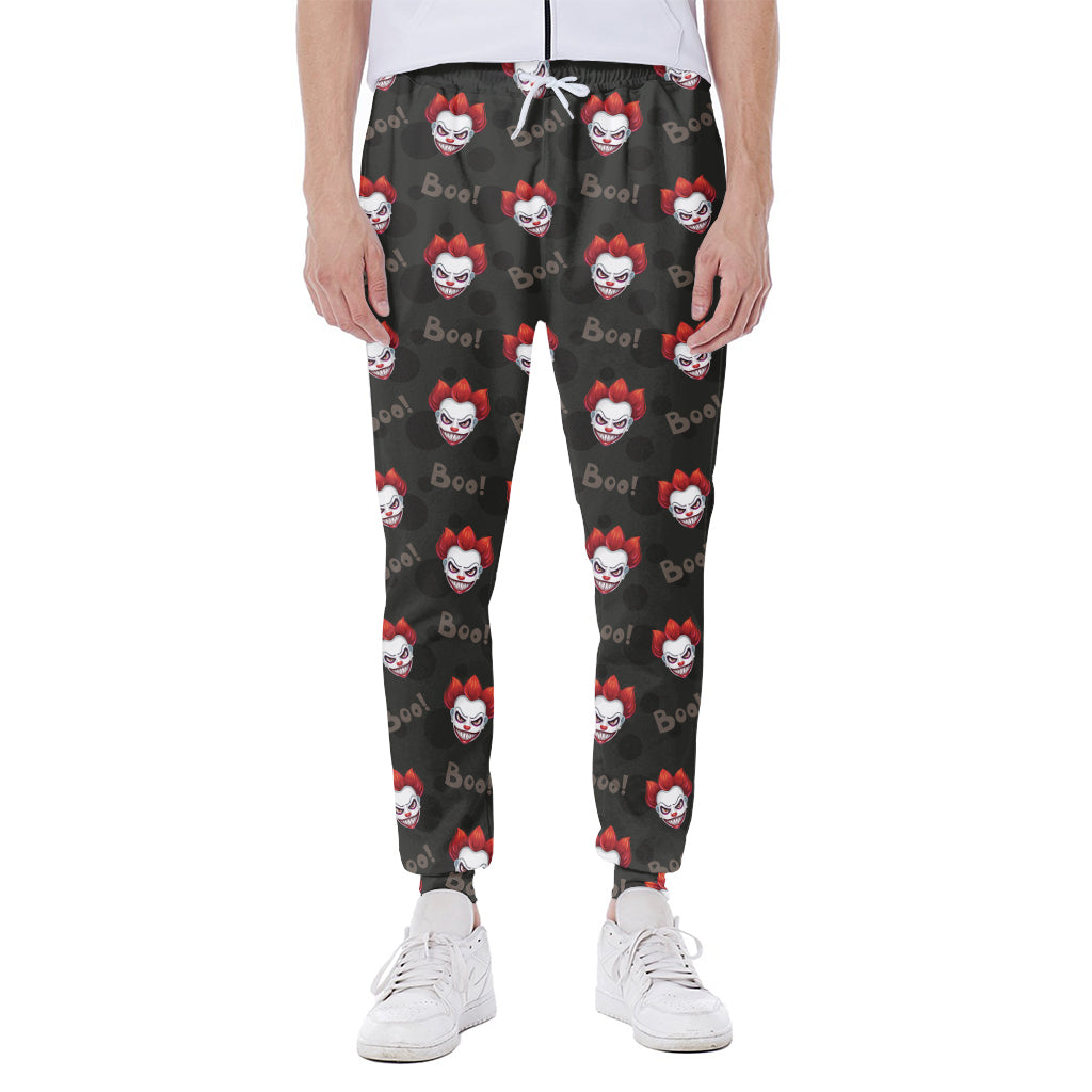 Evil Scary Clown Pattern Print Scuba Joggers