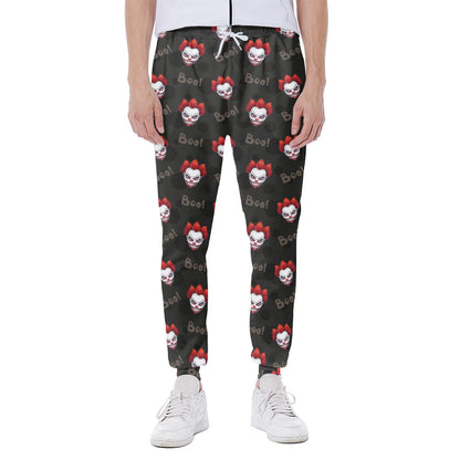 Evil Scary Clown Pattern Print Scuba Joggers