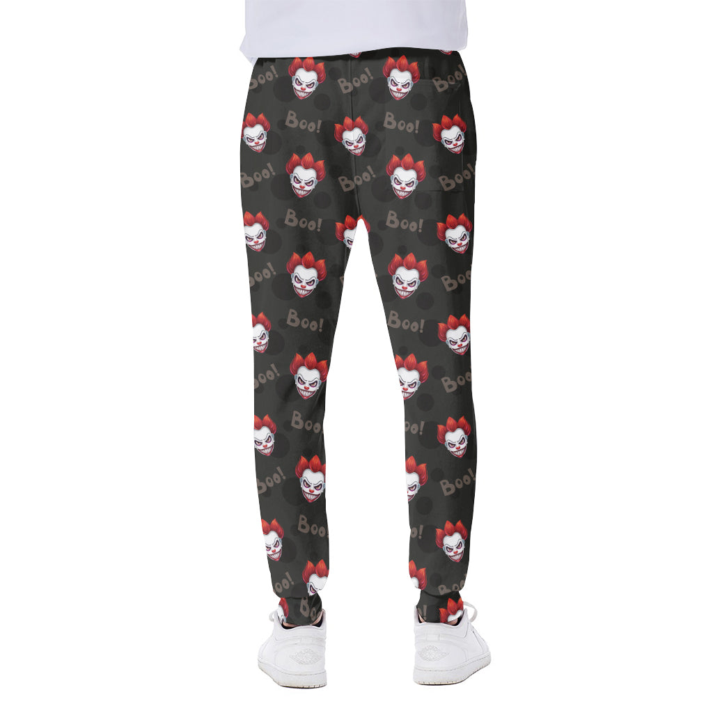 Evil Scary Clown Pattern Print Scuba Joggers