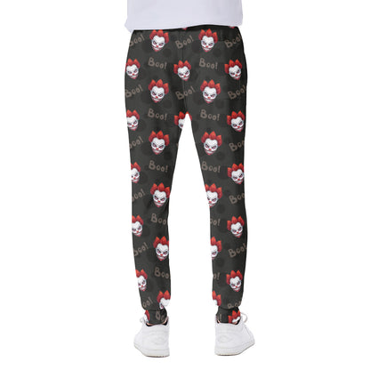 Evil Scary Clown Pattern Print Scuba Joggers