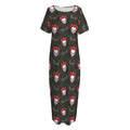 Evil Scary Clown Pattern Print Short Sleeve Long Nightdress