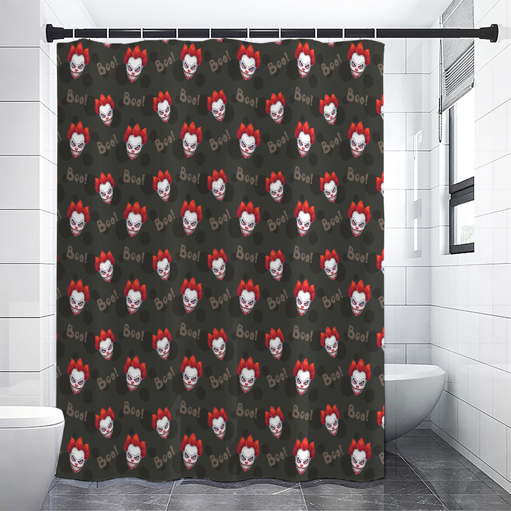 Evil Scary Clown Pattern Print Shower Curtain