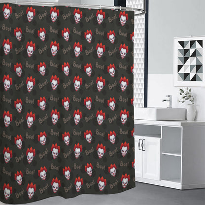 Evil Scary Clown Pattern Print Shower Curtain