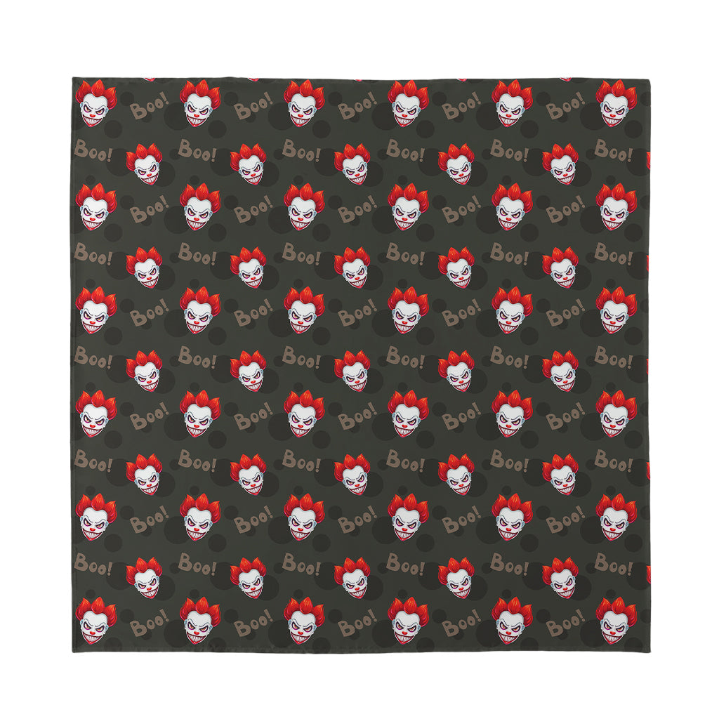 Evil Scary Clown Pattern Print Silk Bandana