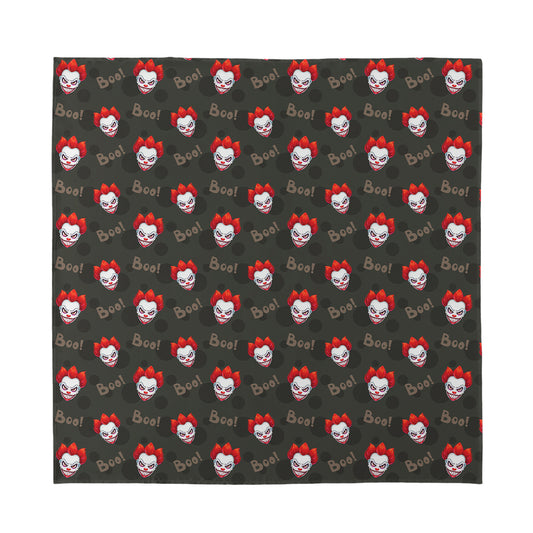 Evil Scary Clown Pattern Print Silk Bandana