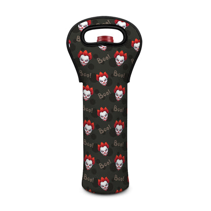 Evil Scary Clown Pattern Print Single Neoprene Wine Tote