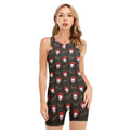 Evil Scary Clown Pattern Print Sleeveless One Piece Swimsuit
