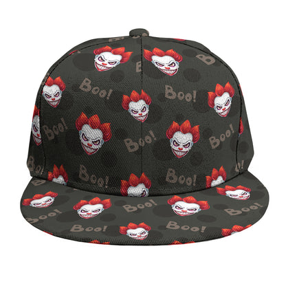 Evil Scary Clown Pattern Print Snapback Cap