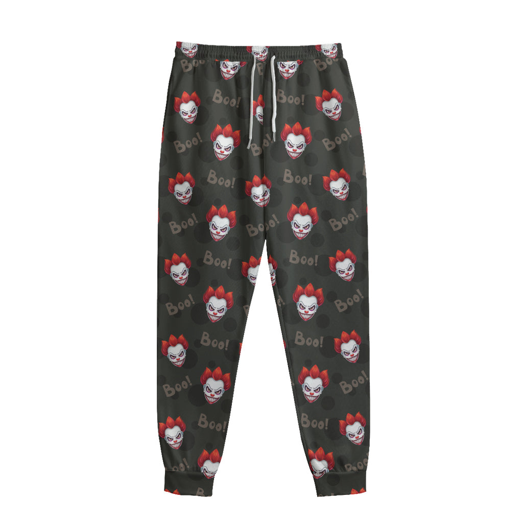 Evil Scary Clown Pattern Print Sweatpants